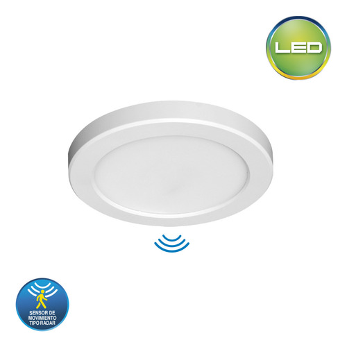 Lampara De Techo Plafon Con Sensor De Mov 12w Baño Pasadizo