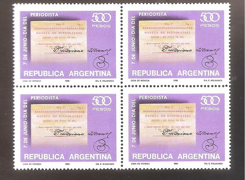Argentina Cuadrito Mt1221 Gj1916 1980 Dia Del Periodista