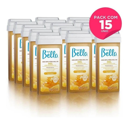 Kit 15 Refil Cera Depilatória Roll-on Depil Bella