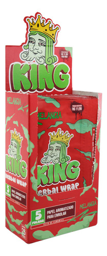 Caixa De King Blunt - Melancia, 25 Envelopes, 125 Blunts 