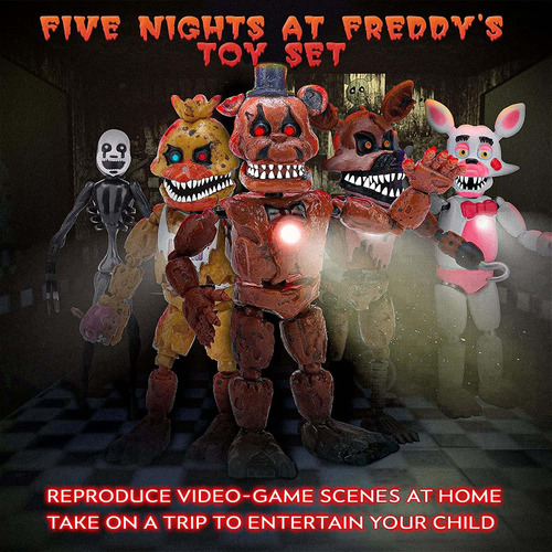 Kit 6 Muñecos Articulados Fnaf Five Nights At Freddy's