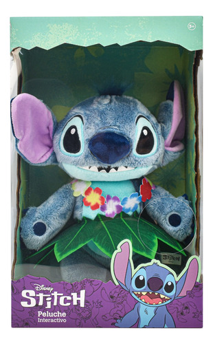 Disney Stitch Peluche Interactivo Articulado 26cm Ruz Cd Color Azul