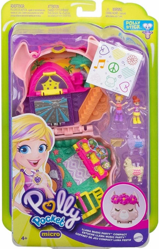 Polly Pocket Set Estuche Llama Music Party Mattel