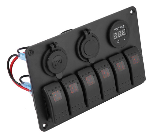 Voltímetro Led Boat Panel, 12 V, 24 V, 6 Bandas, Doble Usb