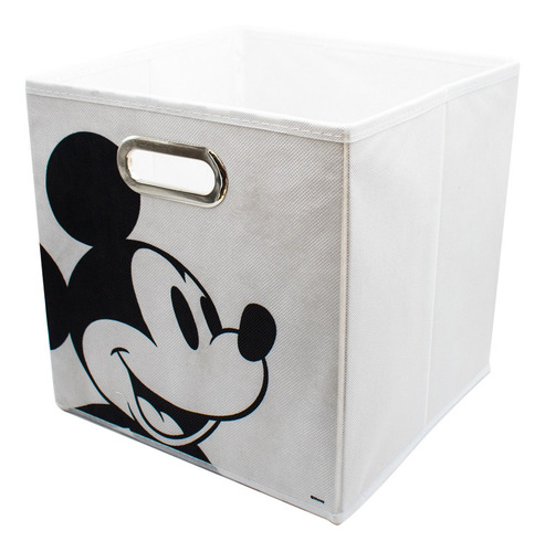 Caja Canasta Cesta Almacenamiento Organizacion Mickey Disney Color Blanco