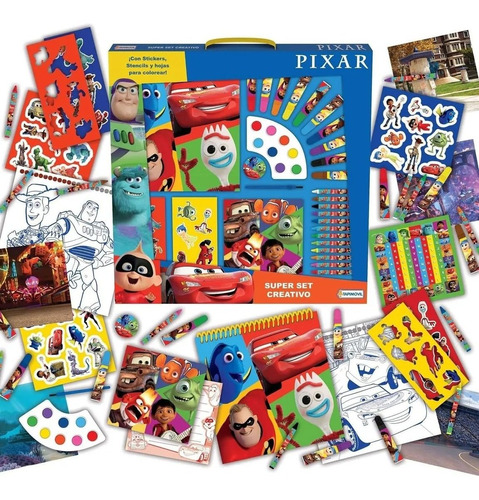 Super Set Arte Disney Pixar Creativo Acuarelas Libritos