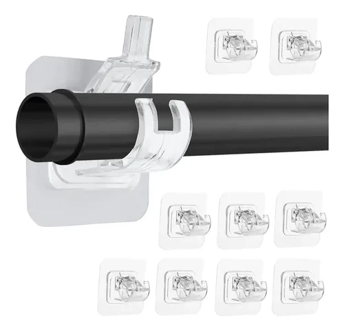 Gancho Cortina Autoadesivo Varão Suporte Sem Furar Kit 10 Água