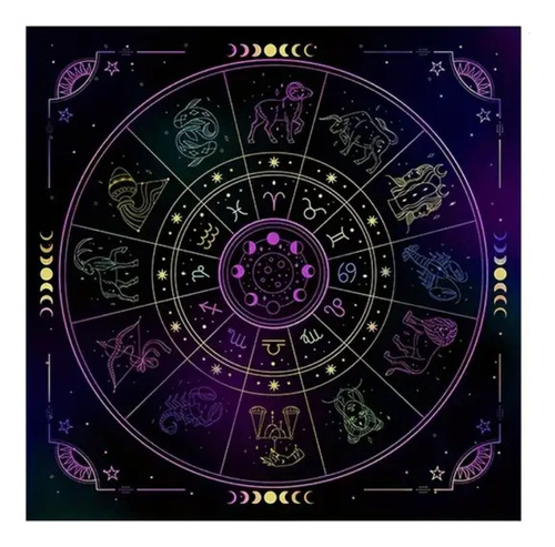 Manta Zodiaco Mantel Tarot 12 Constelaciones 50 X 50 Cm