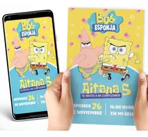 Comprar Tarjetas Invitaciones Digitales Personalizadas Bob Esponja