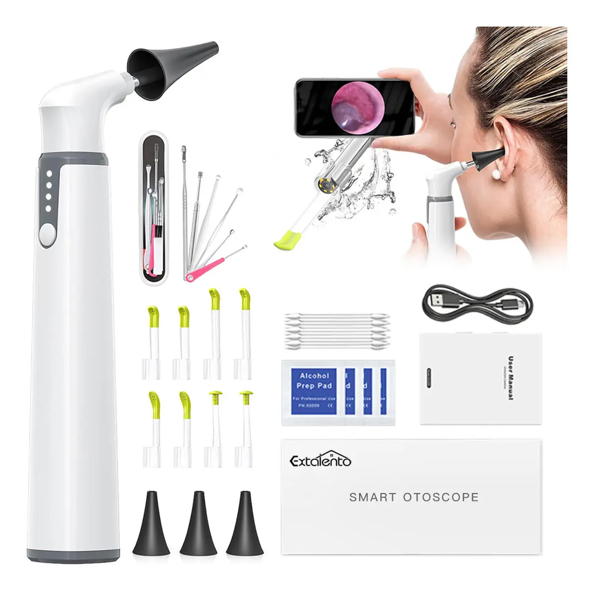 Endoscópio Digital Otoscópio S/ Fio Mini Câmera Recarrega Otoscópios Analógicos Limpeza Ouvido Top