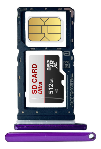 Bandeja Porta Sim Chip Card Compatible Motorola One Macro 