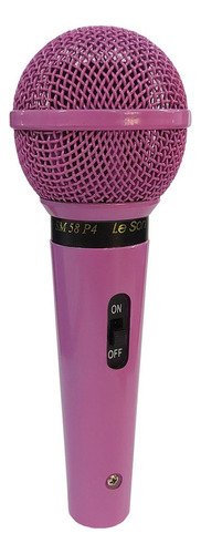 Microfone Le Son SM 58 P-4 Dinâmico Cardioide cor rosa