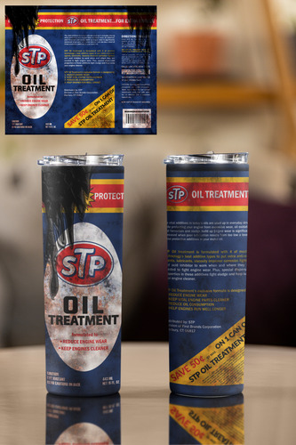 Termo Personalizado Tipo Aditivo De Gasolina Stp De 20oz Sublimado Con Tu Nombre