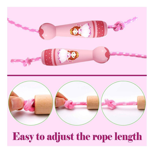 Homello Jump Rope For Kids Many De Madera Cabeza De Algodón