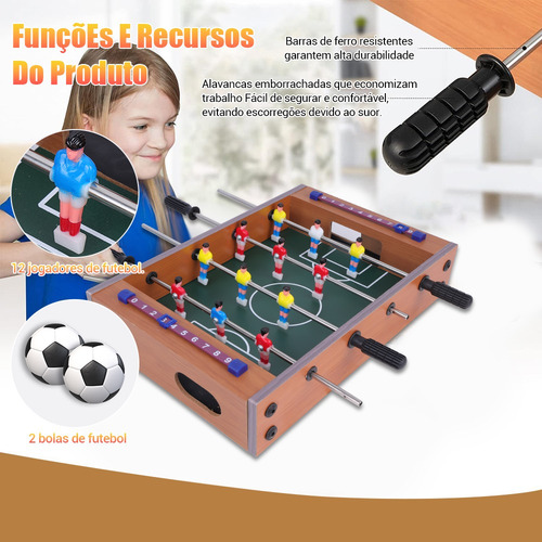 Mini Futebol De Mesa Totó Pebolim Craque Com Bolas Incluí