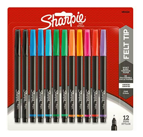 Sanford Sharpie Fine Point Pen Stylo, Assorted Colors, Color Assorted Colors