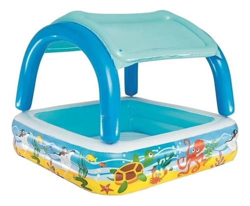 Pileta Inflable Infantil Marino Con Techo Shp Tunishop