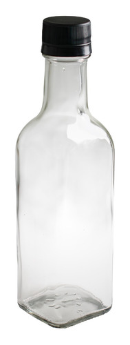 Botella Vidrio Cuadrada 250 Ml 10 Pz Tapón Corcho O Rosca 
