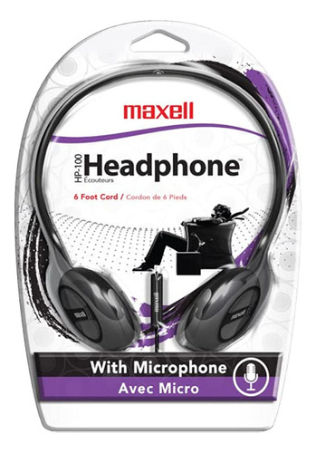 Auriculares Supraaurales Maxell® Hp-100 Con Micrófono, Negro