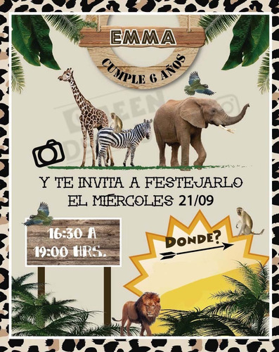 Tarjeta Invitación Digital Para Enviar Por Whatsapp Safari!