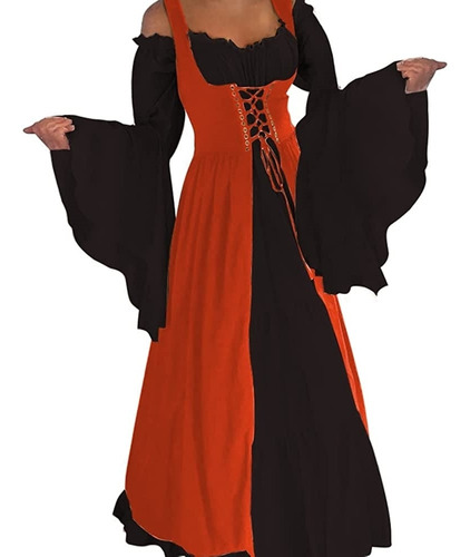 Disfraces De Vestido Tipo Medieval Rojo Talla L