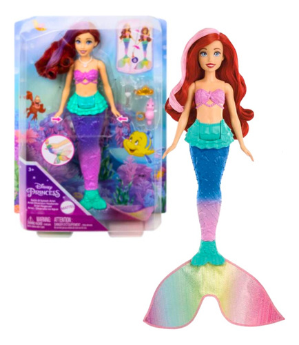 Princesa Ariel Sereia Cauda Mágica Muda De Cor Disney Mattel