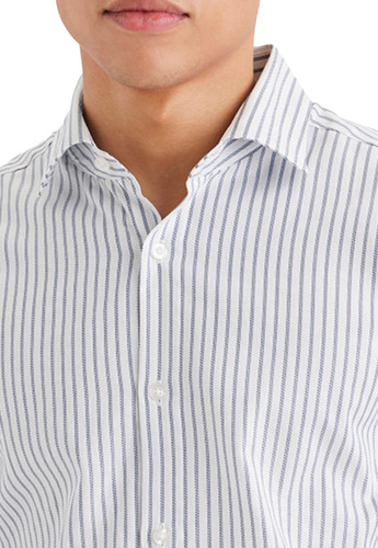 Camisa Hombre Crafted Slim Fit Blanco Rayas Dockers