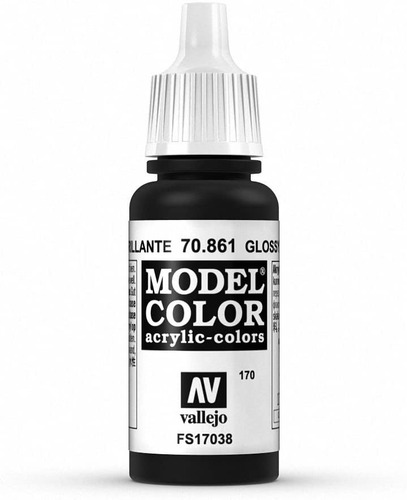 Imagen 1 de 5 de Vallejo 70861 Model Color Negro Brillante Acrílico La Plata 