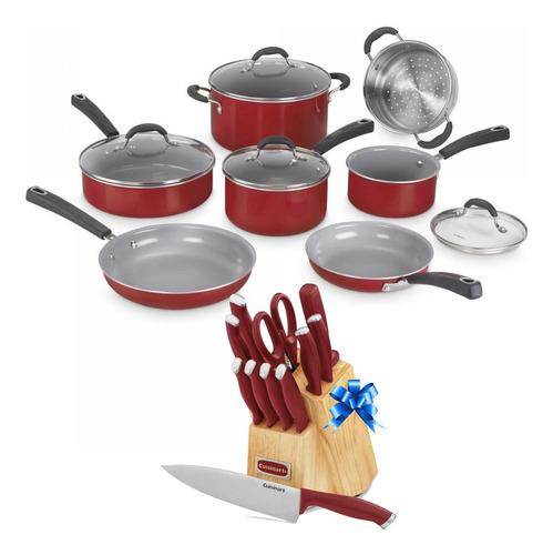 Juego Bateria Cocina Cuisinart 11 Pz + Taco Cuchillas 12 Pz