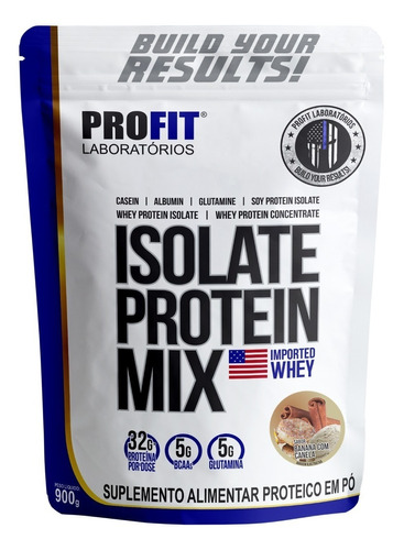 Whey Protein Isolado Mix Refil 900g - Profit Labs Sabor Banana Com Canela