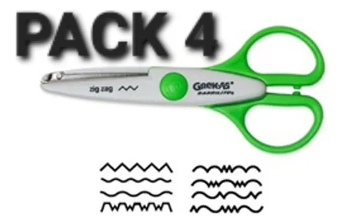 comprar Tijera Escolar Greka Barrilito Ondas Y Figuras Pack 4 Piezas