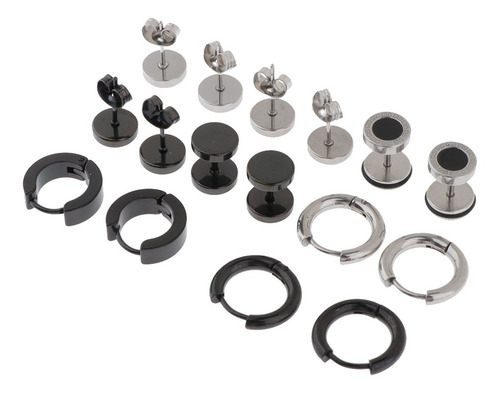 8 Pares De Aretes Para Mujer Para Hombre Con Clip De Oreja