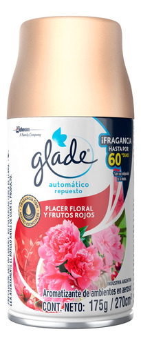 Repuesto aromatizante Glade Automático en aerosol placer floreal y frutos rojos 175 g
