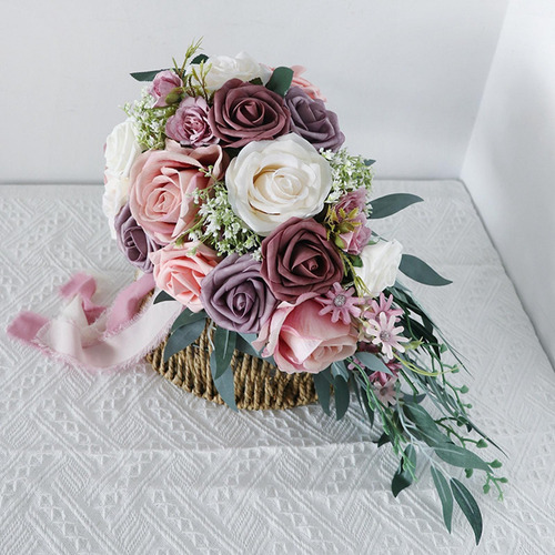 A Ramos De Boda Hechos A Mano For Novia, Rosas Artificiales