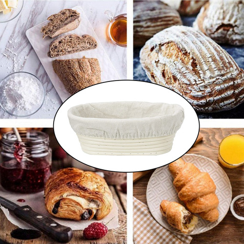 Cesta Ovalada A Prueba De Pan Banneton Y Lino Liner Masa