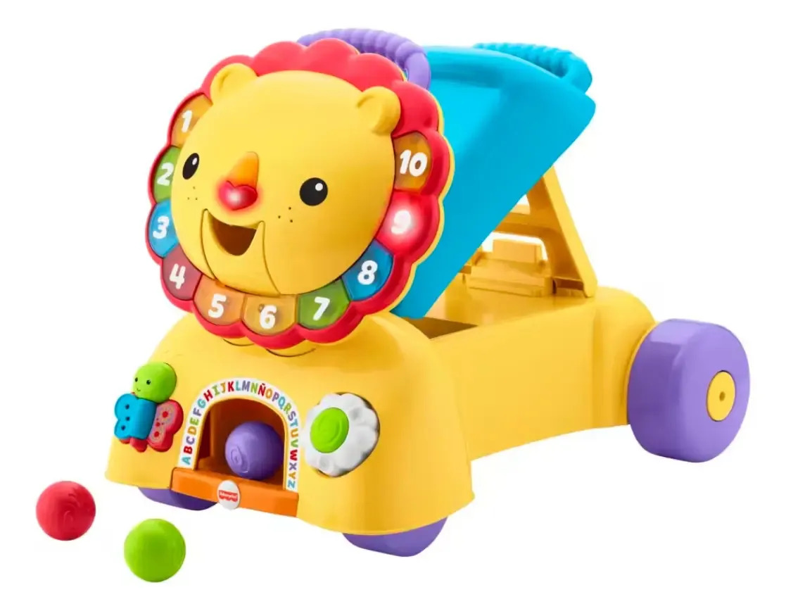 Andadera para Bebés Fisher-Price León Camina Conmigo Fisher-Price 3 en 1 con Luces y Sonidos Para Bebés de 6 Meses en Adelante