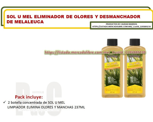 Limpiador Biodegradable Multiusos  Sol U Mel De Melaleuca