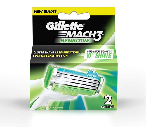 Gillette Mach 3 Sensitive Repuestos X 2 Unid.