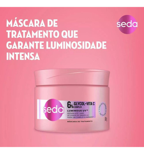 Máscara De Tratamento Seda Luminous Uv 300g Glycol + Vit C