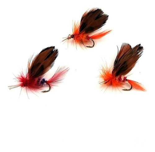 Imagen 4 de 5 de Set De 9 Señuelos Mosca Para Pesca Con Ala