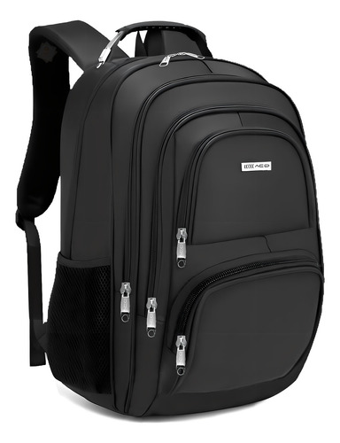 Mochila: bolsa para portátil reforzada a prueba de agua para hombre, color: negro