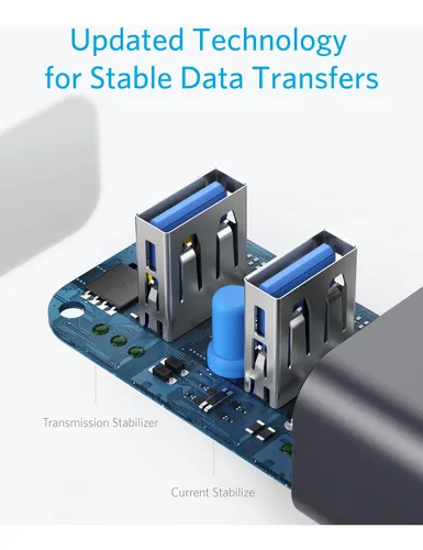 Adaptador Usb C Hub Anker De Aluminio Con 4 Puertos Usb 3.0