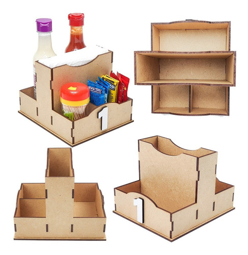 Porta Guardanapo Madeira Mdf Kit 25 Peças