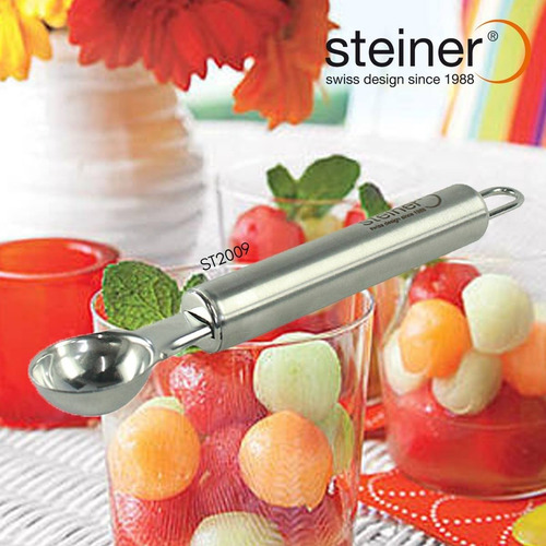 Parisina De Acero Inoxidable 17 Cm Steiner, Fruta, Queso Color Gris