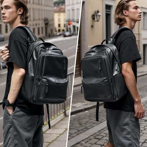 Mochila De Cuero Impermeable Para Computadora Portátil De 14 Pulgadas Carga Senderismo Camping Negocios