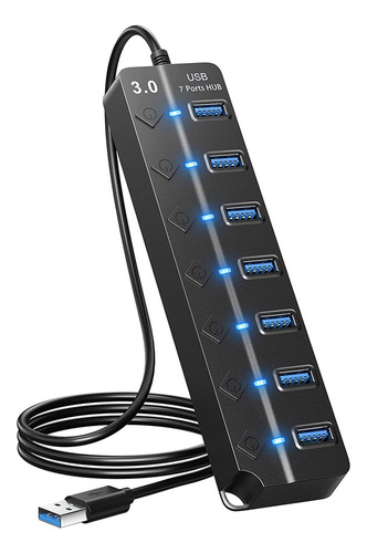 Divisor De 7 Puertos Usb, Adaptador Usb 3.0, Multihub, Usb,