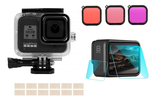 Kit Carcasa Sumergible Para Gopro + Filtros Colores + Mica