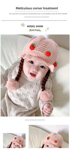 Gorro De Punto Para Bebé, Cálido Y Resistente Al Viento, Con