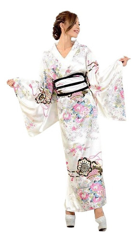 Vestido Tradicional Japonés, Bata Tipo Kimono Para Mujer