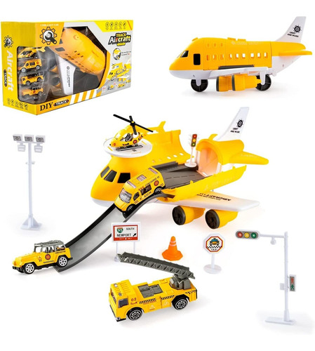 Transport Cargo Airplane Car Toy  Set Para Niños Y Niã...